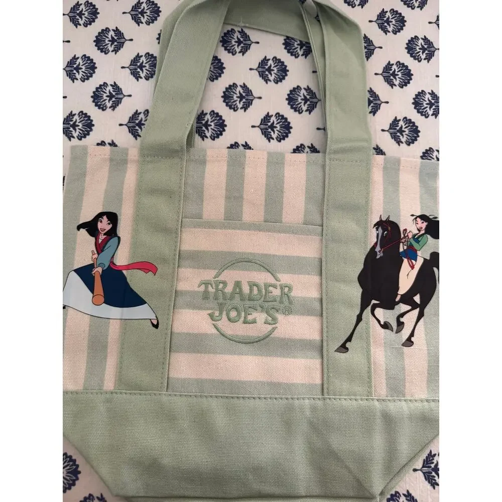Disney Mulan Double Sided Striped Custom Made Trader Joes Mini Tote